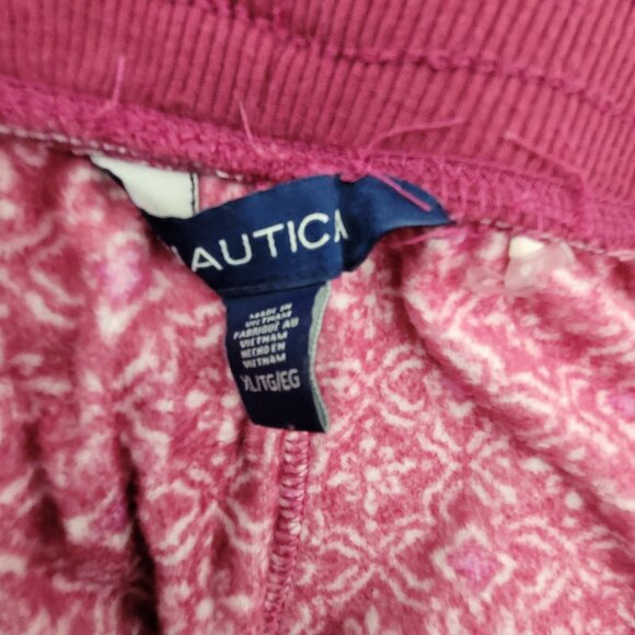 NAUTICA Pajama Set Women's XL Berry Fleece Top & Pants Pockets Drawstring - Picture 12 of 14